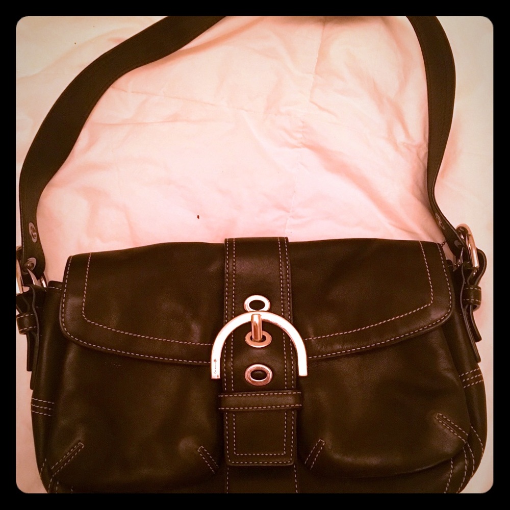 Extremely gently used black leather Coach purse